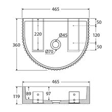 Valentina 465mm Arch Concrete Wall Hung Basin